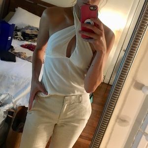 ZARA White Backless Tank